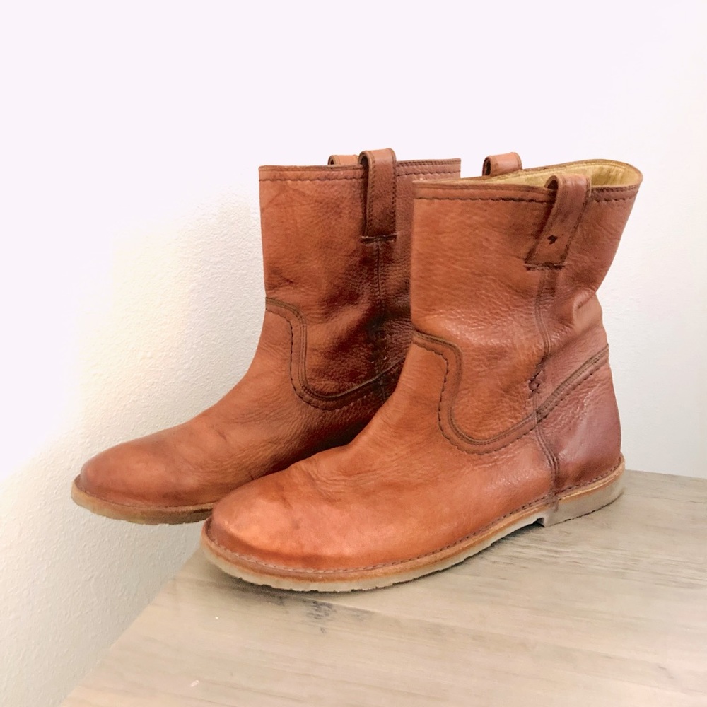 FRYE Ankle Boots Mens Brown Leather Shoes